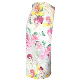 Autre Marque-Dolce & Gabbana Gonna tubino in seta stampata floreale multicolore-Multicolore