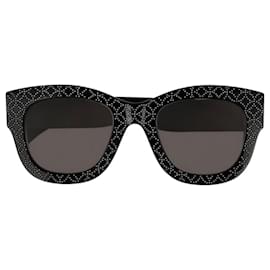 Autre Marque-Alaia Black / White Patterned Plastic Frame Sunglasses-Black