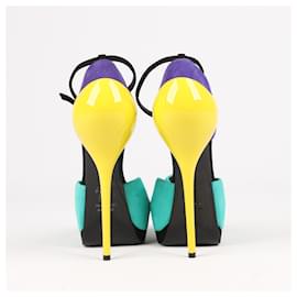 Giuseppe Zanotti-GIUSEPPE ZANNOTTI Sapatos D'Orsay em camurça com padrão colorblock-Multicor