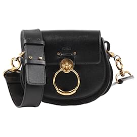 Chloé-CHLOÉ Bolsa de ombro Tess em couro preto-Preto