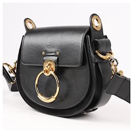 Chloé-CHLOÉ Bolsa de ombro Tess em couro preto-Preto