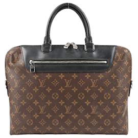 Louis Vuitton-Maletín Louis Vuitton Monogram Macassar Porte Documents Jour M54019-Castaño