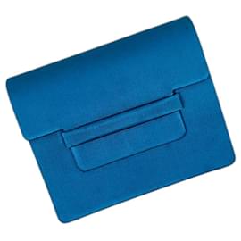 Yves Saint Laurent-Blue YSL clutch for vintage 90s ceremony-Blue
