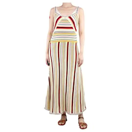 Zimmermann-Robe longue au crochet à rayures multicolores - taille UK 10-Multicolore
