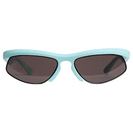 Bottega Veneta-Gafas de sol con media montura azul claro-Azul