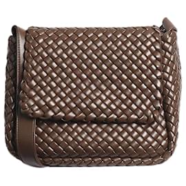 Bottega Veneta-Borsa a tracolla Cobble piccola color fondente-Marrone