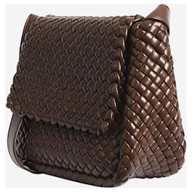 Bottega Veneta-Borsa a tracolla Cobble piccola color fondente-Marrone