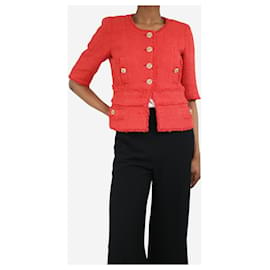 Chanel-Chaqueta de tweed roja - talla UK 8-Roja