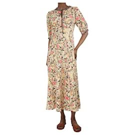 Autre Marque-Vestido midi estampado floral multicolor - tamanho UK 6-Multicor
