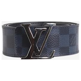 Louis Vuitton-Cinturón reversible con iniciales LV en negro-Negro