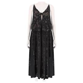 Stella Mc Cartney-Vestido transparente con estampado de margaritas de Stella McCartney.-Negro