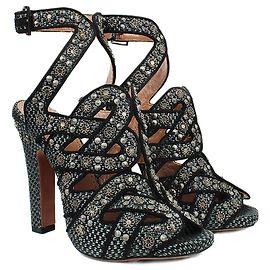 Alaïa Sandali Alaia grigi e neri con borchie decorate. Nero Grigio