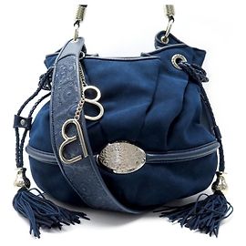 SANEUF C A MAIN LANCEL BRIGITTE BARDOT BB A04801 BORSA A TRACOLLA IN CAMOSCIO BLU Blu