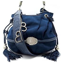 Lancel-SANEUF C A MAIN LANCEL BRIGITTE BARDOT BB A04801 BANDOULIERE DAIM BLEU BAG-Bleu