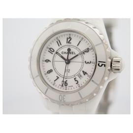 Chanel-Chanel J orologio12 34mm H.0968 SCATOLA PER OROLOGI IN CERAMICA BIANCA + QUARZO-Bianco