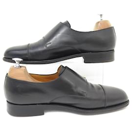 JM Weston-JM WESTON SHOES 537 TWO-BUCKLE MOCCASINS 7.5D 41.5 BLACK LEATHER SHOES-Black