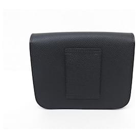 Hermès-NEW HERMES SLIM CONSTANCE H WALLET082060CK89 Black epsom leather 2022 WALLET-Black