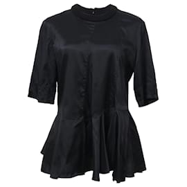 Marni-Marni Peplum-Bluse aus schwarzem Nylon-Schwarz