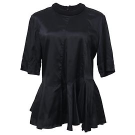 Marni Peplum-Bluse aus schwarzem Nylon Schwarz