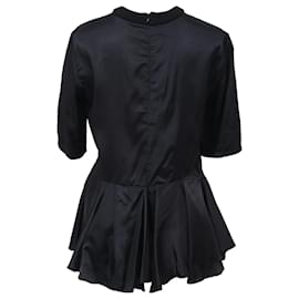Marni-Marni Peplum-Bluse aus schwarzem Nylon-Schwarz
