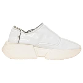 Maison Martin Margiela-mm6 Maison Margiela Chunky Slip-On Sneakers in White Coated Jersey-White