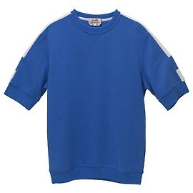 Hermès Kurzärmliger Hermes-Pullover aus blauer Baumwolle Blau