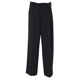 Maison Martin Margiela Maison Margiela Plissee-Hose mit hoher Taille aus schwarzem Polyester Schwarz