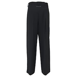 Maison Martin Margiela-Maison Margiela Pleated High-Waist Trousers in Black Polyester-Black