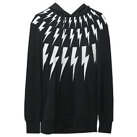 Sudadera con capucha Neil Barrett Thunder de algodón negro Negro