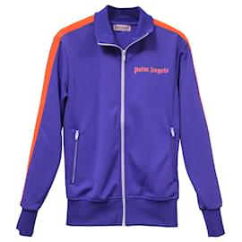 Palm Angels-Giacca sportiva con zip Palm Angels in cotone viola-Porpora