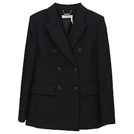 Chloé gefütterter Blazer aus schwarzer Wolle Schwarz