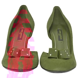 Louis Vuitton-Louis Vuitton Dice Pumps in Red Suede-Red