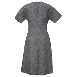 Dolce & Gabbana-Dolce & Gabbana Jacquard Dress with Belt in Grey Polyester-Grey