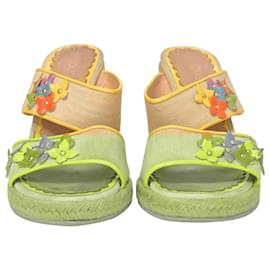 Louis Vuitton-Louis Vuitton Wedge Espadrilles in Beige Canvas-Brown,Beige