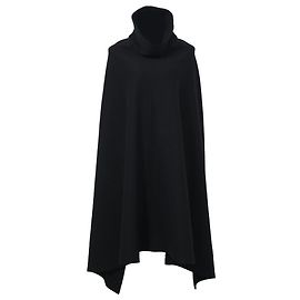 Yohji Yamamoto Turtleneck Cape in Black Cashmere  Black