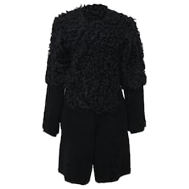 Marni-Marni Shearling Fur Coat in Black Wool-Black