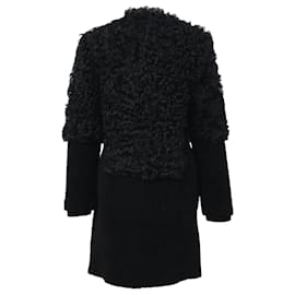 Marni-Abrigo de piel de oveja Marni en lana negra-Negro