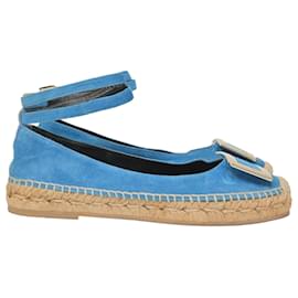 Roger Vivier-Roger Vivier Espadrilles mit Knöchelriemen aus blauem Wildleder. -Blau