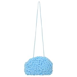 Bottega Veneta-Bottega Veneta Mop Mini Pochette en Nylon Bleu Clair-Bleu,Bleu clair