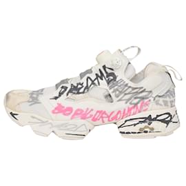 Vêtements-Vetements x Reebox Instapump Fury Sneakers in White Nylon-Pink