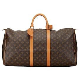 Louis Vuitton-Louis Vuitton Keepall 55 Bolsa de viaje de lona M41424 en buen estado-Otro