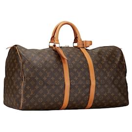 Louis Vuitton-Louis Vuitton Keepall 55 Bolsa de viaje de lona M41424 en buen estado-Otro