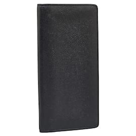 Louis Vuitton-Louis Vuitton Taiga Leather Brazza Long Wallet M30501 Black in Very Good Condition-Black