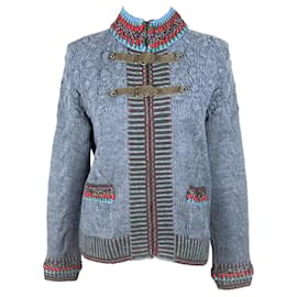 Chanel-5K$ New Paris / Salzburg Alpine Motifs Cardi Jacket-Grey