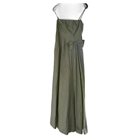 Tara Jarmon-Robe bustier longue en soie sauvage-Vert clair