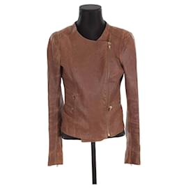Maje-Leather coat-Brown