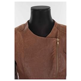 Maje-Leather coat-Brown