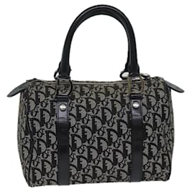 Christian Dior-Bolso de mano de lona Christian Dior Trotter Autenticación negra 71083-Negro