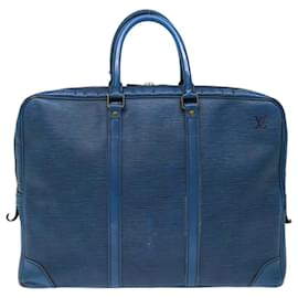 Louis Vuitton-LOUIS VUITTON Epi Porte Portadocumenti Voyage Business Bag Blu M54475 LV Aut 71443-Blu