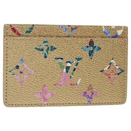 Louis Vuitton-LOUIS VUITTON Floral Flower Porte Cartes Custodia semplice in oro M81726 LV Aut 71134UN-D'oro